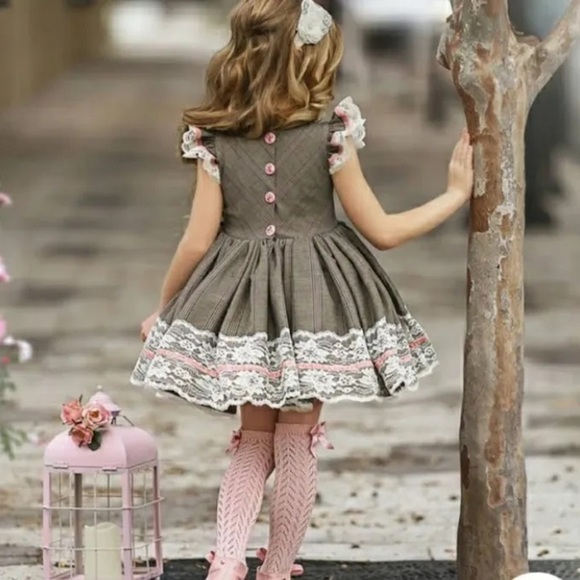 NWT Dollcake Florence tartan Full Skirt Dress kids size 9 - Picture 2 of 14